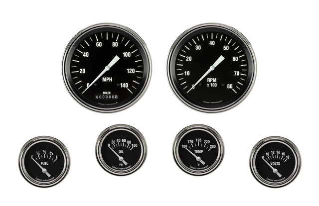 Classic Instruments Hot Rod Six Gauge Set 251 - HR251SLF
