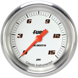 Classic Instruments Velocity White 2-5/8" Fuel Pressure Gauge (15 PSI) - VS345WAPF