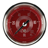 Classic Instruments V8 Red Steelie 2-1/8" Oil Pressure Gauge - V8RS181SHC
