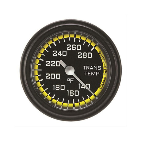 Classic Instruments Autocross Yellow 2 1/8" Transmission Temperature Gauge - AX127YBLF