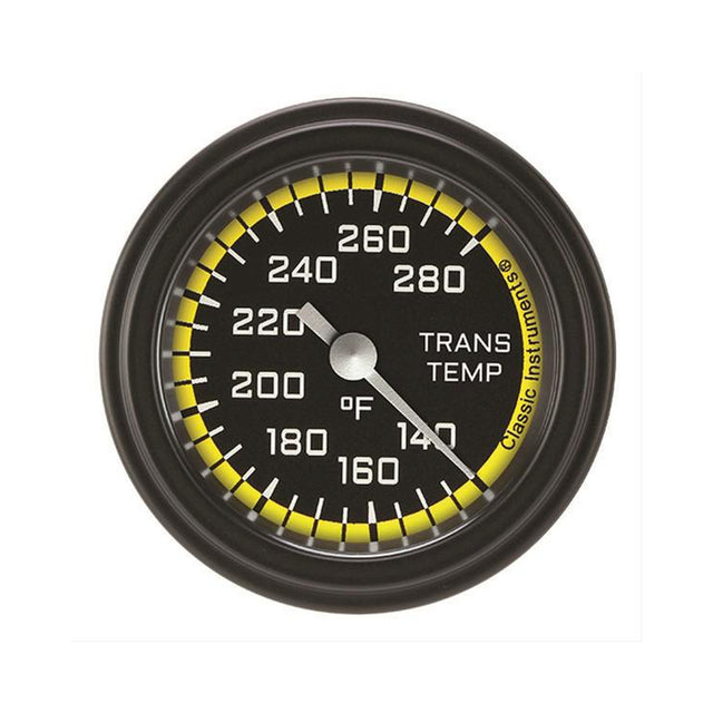 Classic Instruments Autocross Yellow 2 1/8" Transmission Temperature Gauge - AX127YBLF