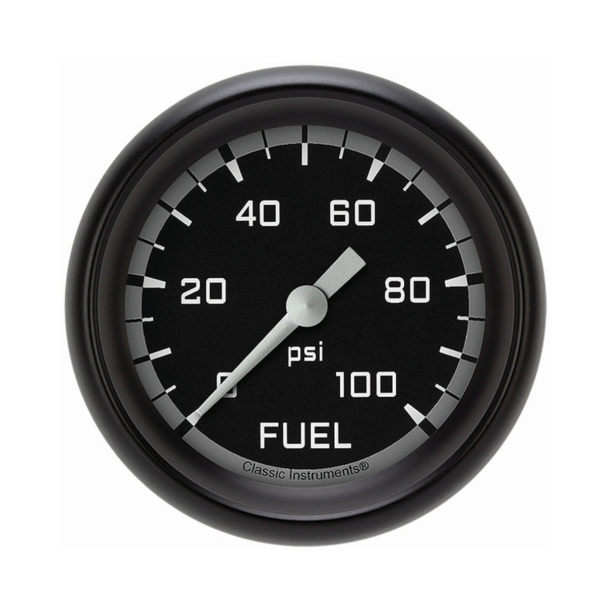 Classic Instruments Autocross Gray 2 5/8" Fuel Pressure Gauge, 100 psi - AX346GBPF