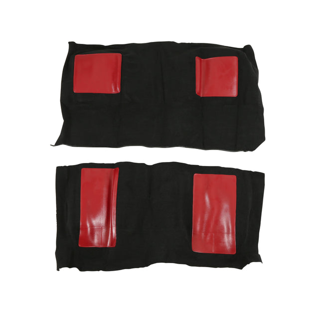 Scott Drake Mach 1 Carpet Kit (Black with Red Inserts) - CAR69-M-BK-RD