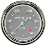 Classic Instruments Silver Gray 2-5/8" Cylinder Head Tempature Gauge - SG397SLF