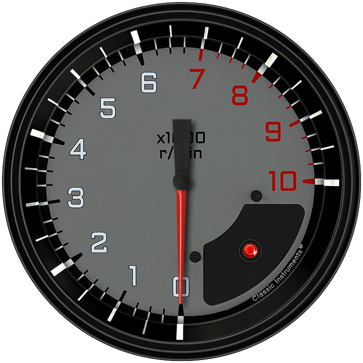 Classic Instruments AutoCross Gray 4 5/8" Tachometer - AX71GBLF