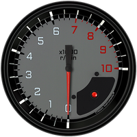 Classic Instruments AutoCross Gray 4-5/8" Tachometer Gauge - AX71GBLF