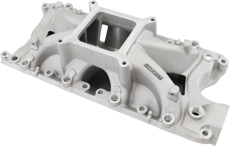 Aeroflow SB Ford 289-302 Windsor EFI Air Gap Single Plane Intake Manifold, Natural Cast Finish 2500 - 7500 RPM, Square Bore Carburettor Pad, Non-EGR (AF6090-2000)