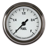 Classic Instruments White Hot 2 1/8" Fuel Gauge - WH109SLF