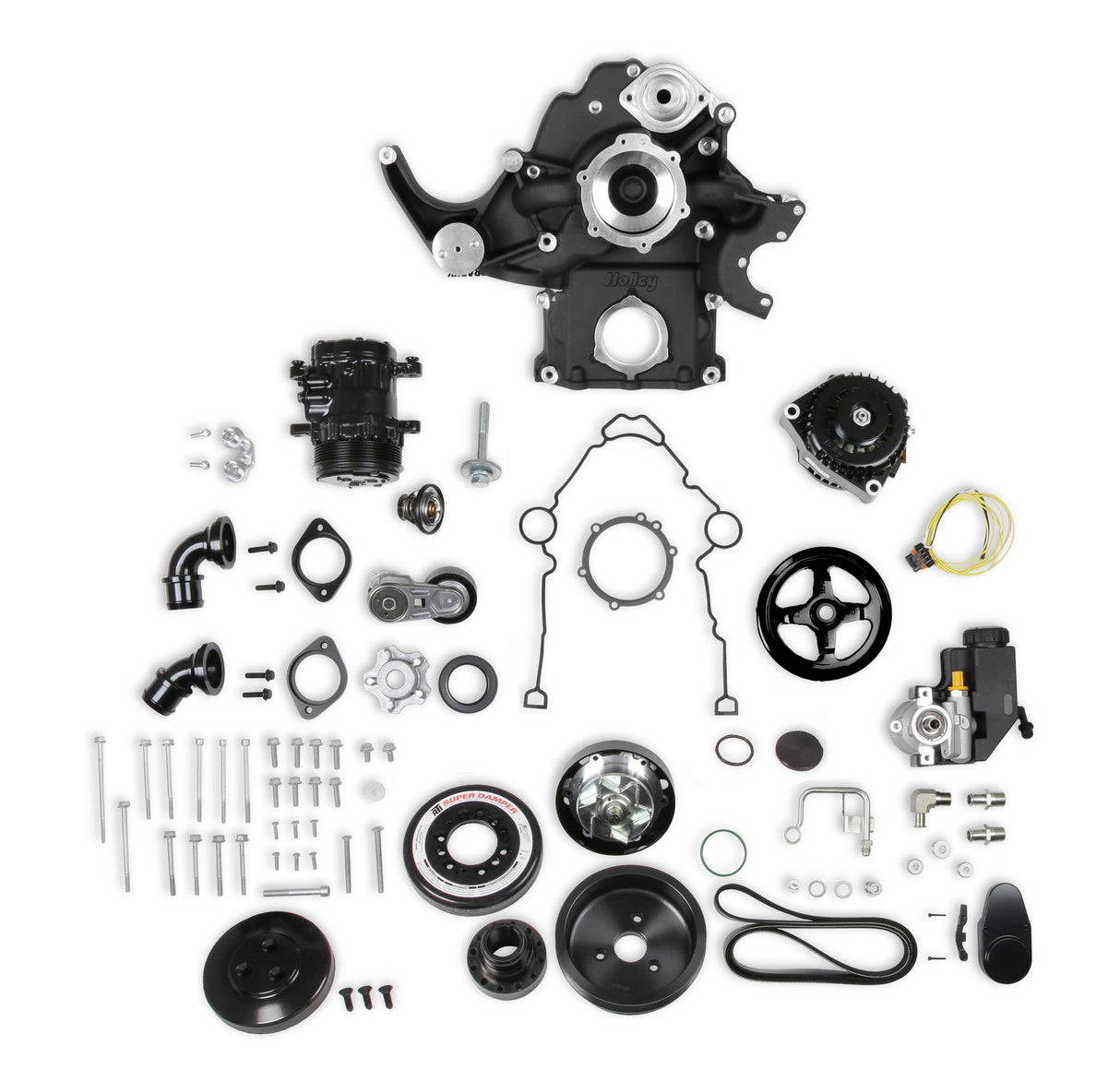 Holley 20-292BK Premium Black Mid-Mount Complete Accessory System
