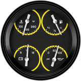 Classic Instruments AutoCross Yellow 4-5/8" Quad Gauge - AX31YBLF