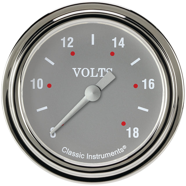 Classic Instruments Silver Gray 2-5/8" Volt Gauge - SG330SLF
