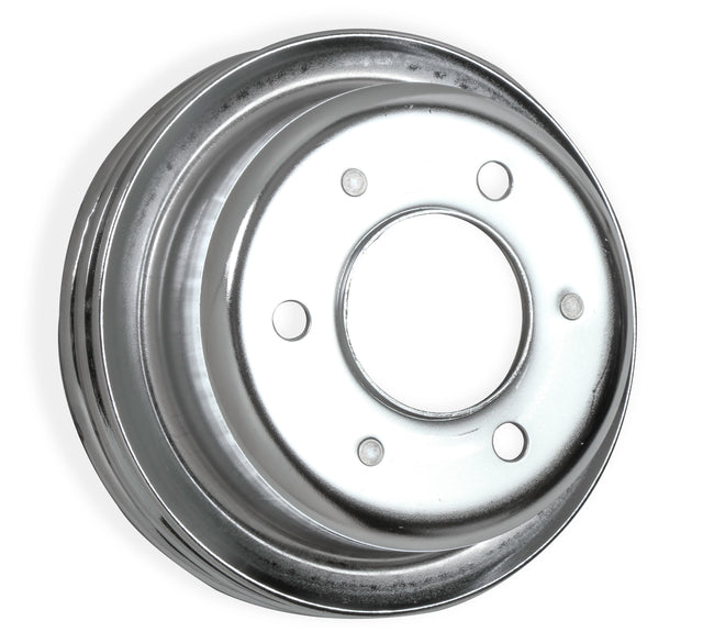 Mr Gasket Chrome Crankshaft Pulley - Double Groove - 8830MRG