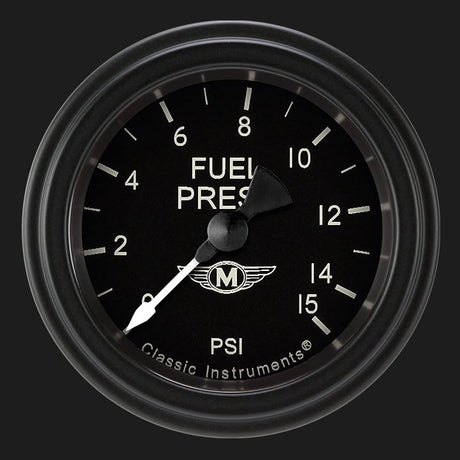Classic Instruments Moal Bomber 2 1/8" Fuel Pressure Gauge, 15 psi - MA145BLF