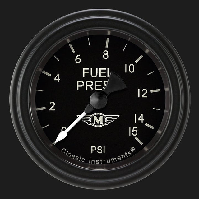Classic Instruments Moal Bomber 2 1/8" Fuel Pressure Gauge, 15 psi - MA145BLF