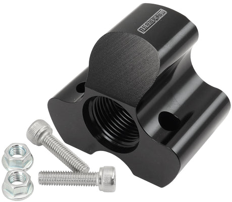 Aeroflow 4 Port Inline Distribution Block - Black Finish 3 x -10 ORB Ports, 1 x -12 ORB Port (AF935-12-10BLK) AF935-12-10BLK