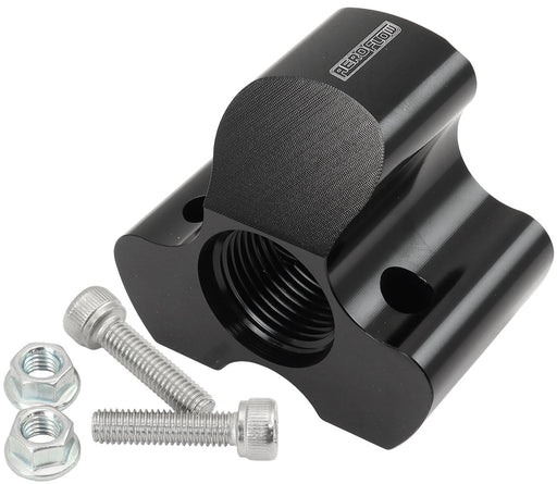 Aeroflow 4 Port Inline Distribution Block - Black Finish 3 x -10 ORB Ports, 1 x -12 ORB Port (AF935-12-10BLK) AF935-12-10BLK