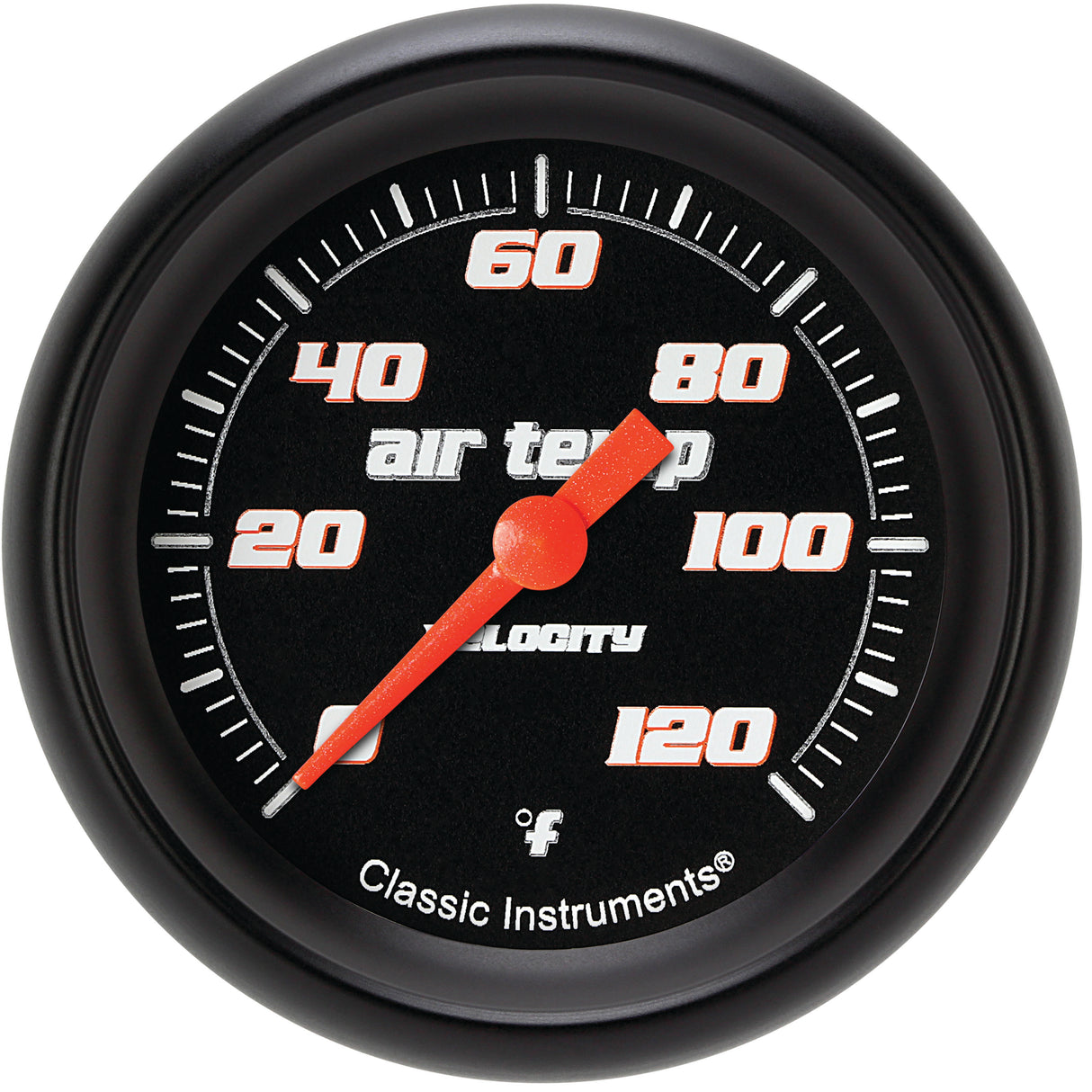 Classic Instruments Velocity Black 2-5/8" Outside Air Tempature Gauge - VS399BBPF
