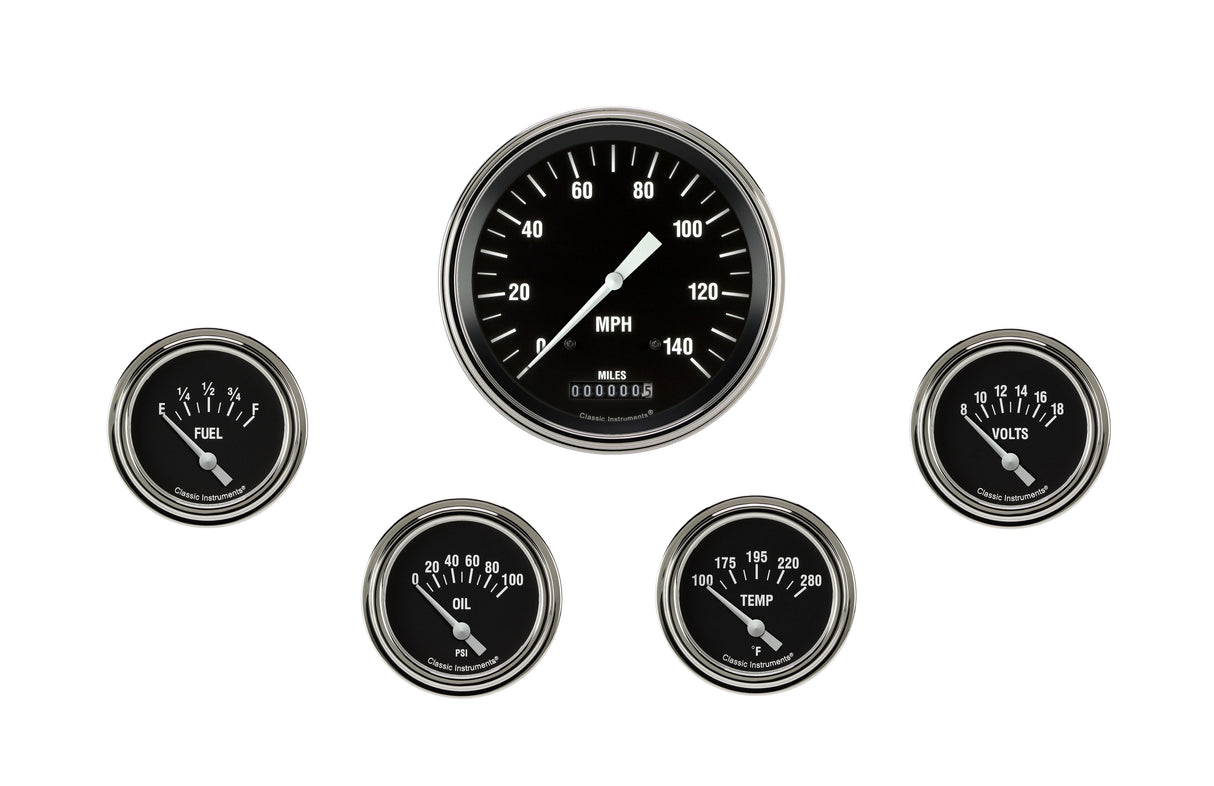 Classic Instruments Hot Rod Five Gauge Set 254 - HR254SLF