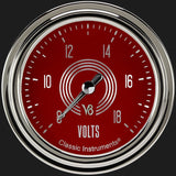 Classic Instruments V8 Red Steelie 2 5/8" Voltage Gauge - V8RS330SLC