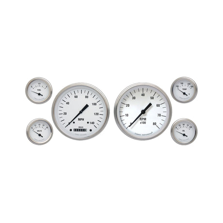 Classic Instruments WHITE HOT 5IN SPEED, 5IN TACH, 2IN FTVO-GM - WH51SLC