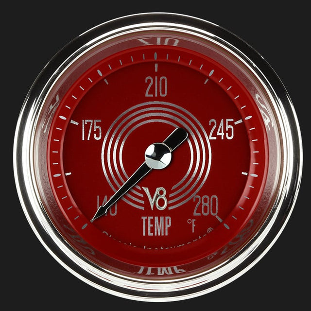 Classic Instruments V8 Speedster 2 1/8" Full Sweep Water Temperature Gauge - V8SR126SHC-02
