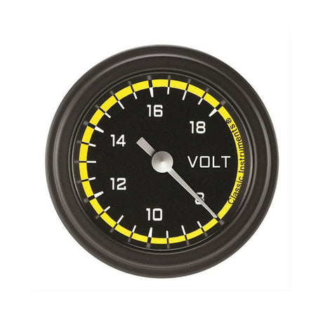 Classic Instruments Autocross Yellow 2 1/8" Voltage Gauge - AX130YBLF