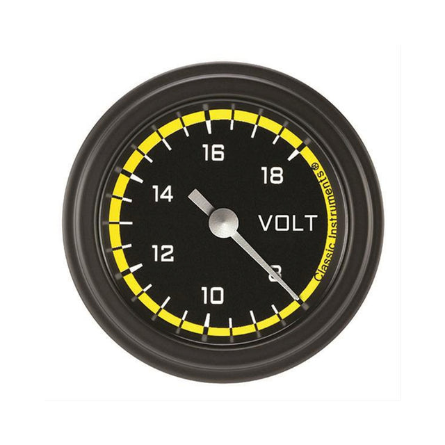 Classic Instruments Autocross Yellow 2 1/8" Voltage Gauge - AX130YBLF