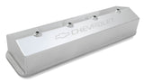 Holley 241-285 GM Licensed Valve Cover - Track Series - SBC - Fabricated Aluminum - Center Bolt - Silver