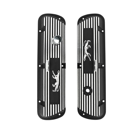 Scott Drake Cougar Aluminum Valve Covers Black Powder Coated Wrinkle Finish - 6A582-CO