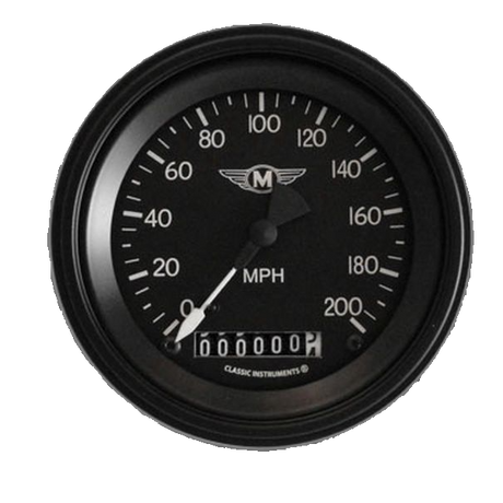 Classic Instruments MOAL BOMBER 3IN SPEEDO 200 MPH - MA57BLC