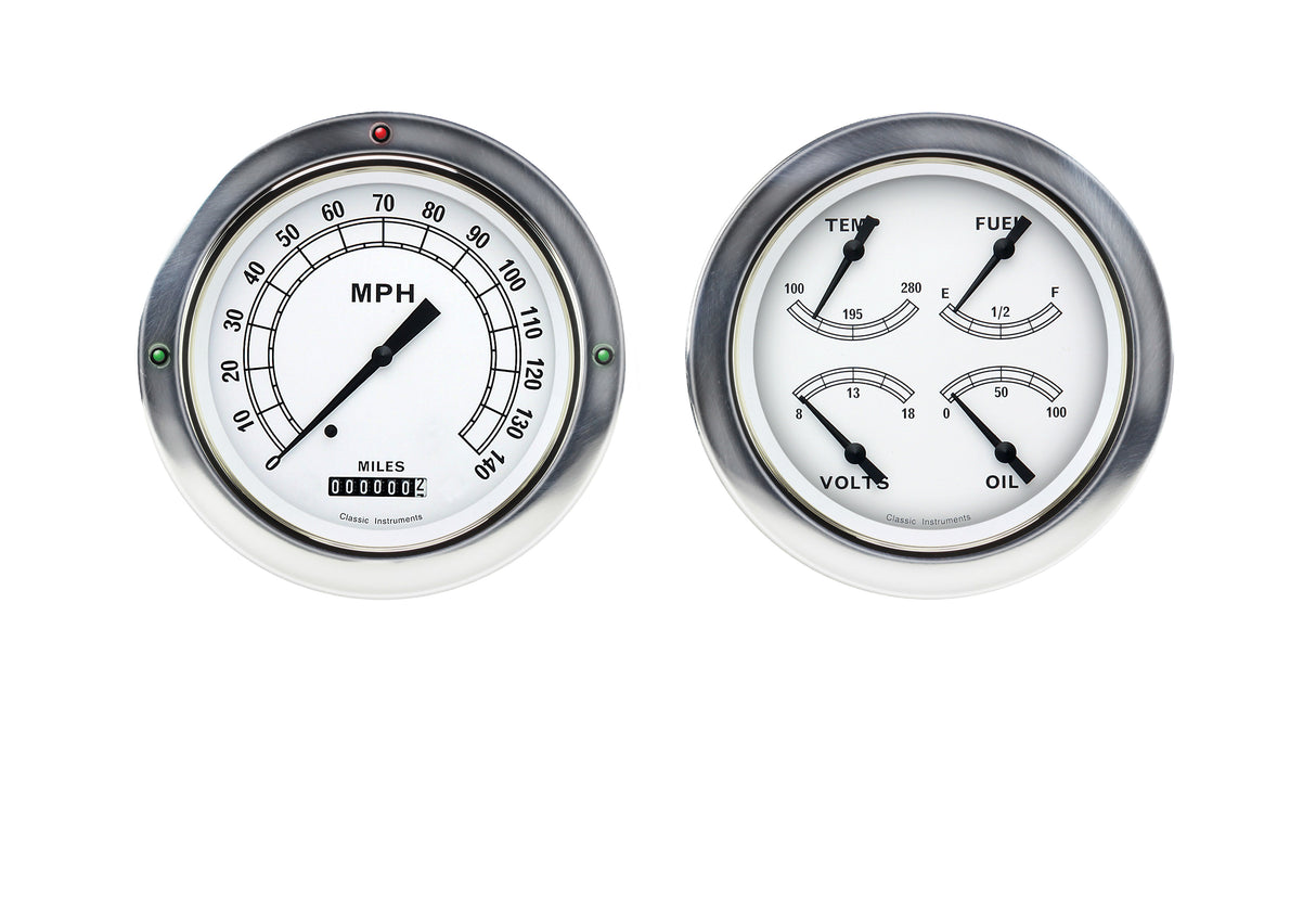 Classic Instruments 1954-55 CLAS WHT CHEV TRK 5IN SPEED/QU-LS - CT54CW52-LS