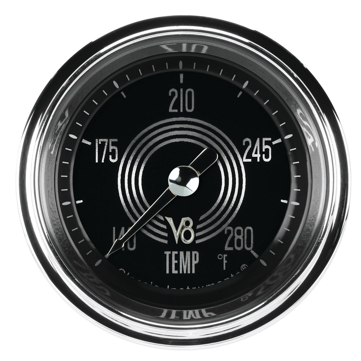 Classic Instruments V8 Speedster 2-1/8" Full Sweep Water Temperature Gauge - V8SR126SHC-02