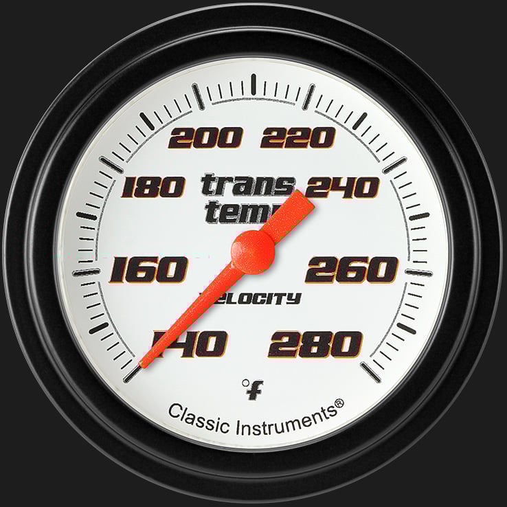 Classic Instruments Velocity White 2 5/8" Transmission Temperature Gauge - VS327WBLF