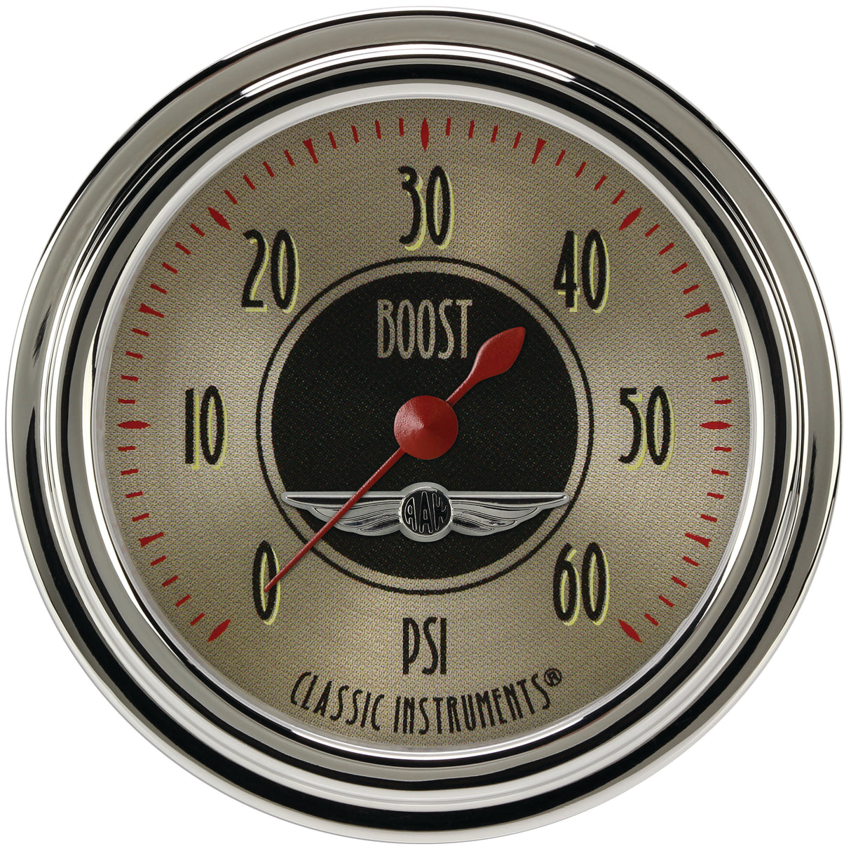 Classic Instruments All American Nickel 2 5/8" Boost Gauge, 60 psi - AN343SLC