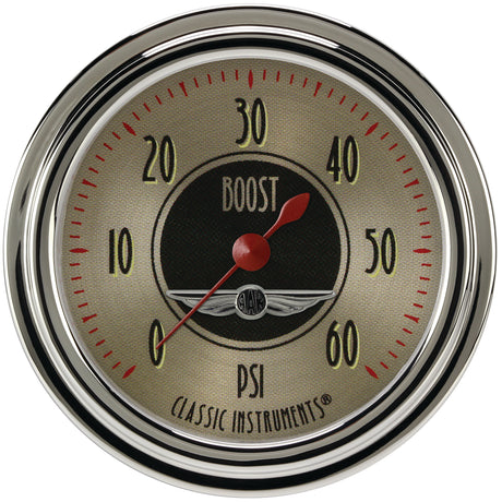 Classic Instruments All American Nickel 2 5/8" Boost Gauge, 60 psi - AN343SLC