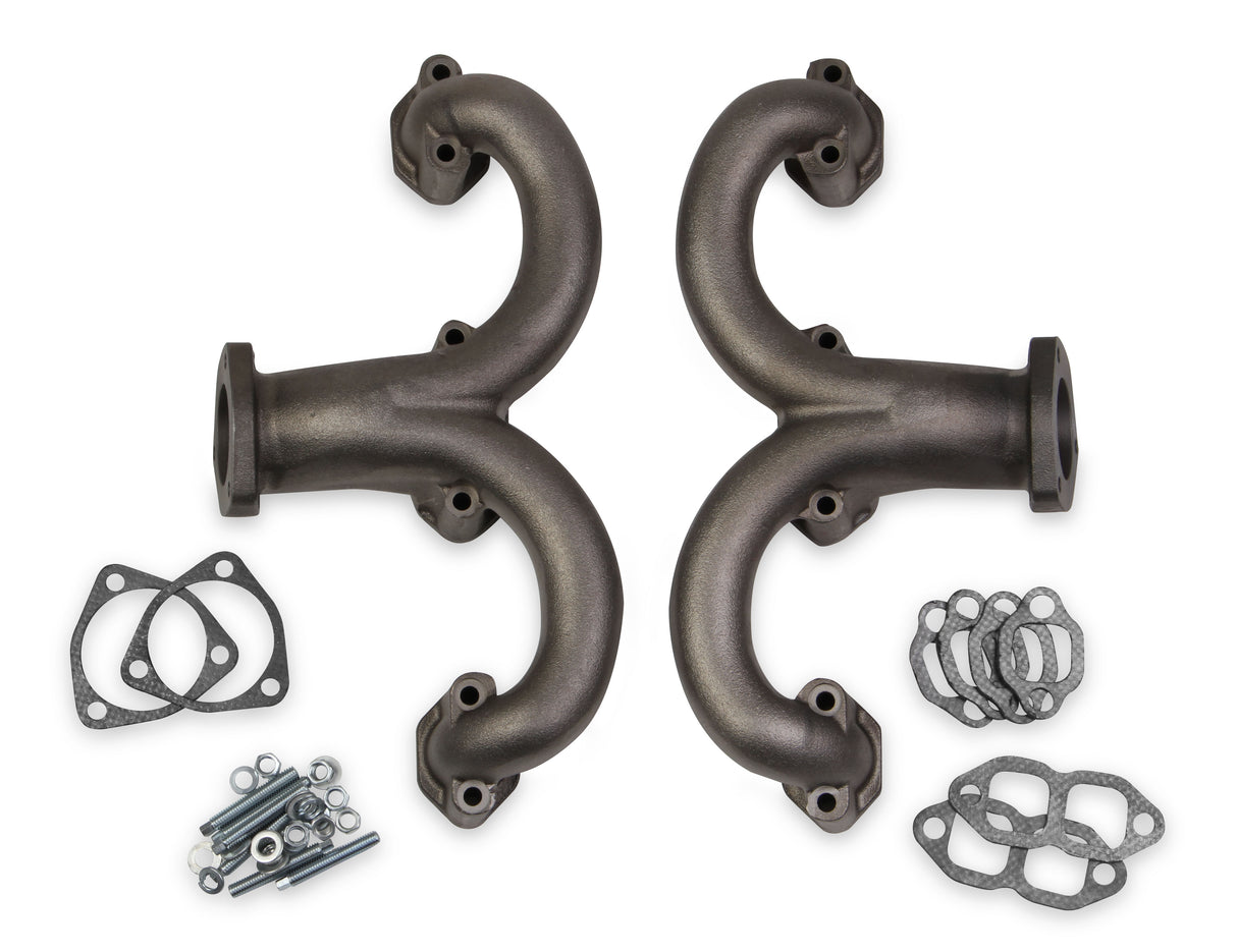 Flowtech Rams Horn Exhaust Manifolds - Natural "Uncoated" - 11704-RFLT