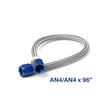 NOS Stainless Steel Braided Hose -4AN 8-foot Blue - 15270NOS