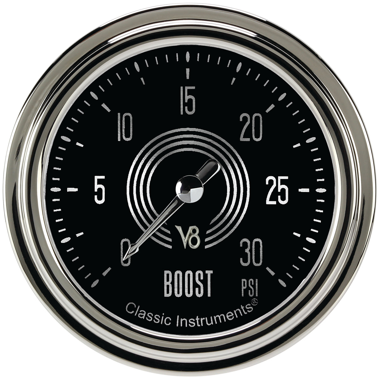 Classic Instruments V8 Speedster 2-5/8" Boost Gauge (30 PSI) - V8SR342SLC