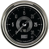 Classic Instruments V8 Speedster 2-5/8" Boost Gauge (30 PSI) - V8SR342SLC
