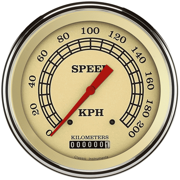 Classic Instruments VINTAGE 5IN SPEEDO 200 KPH - VT58SLC