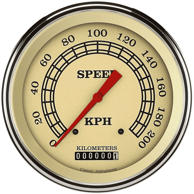 Classic Instruments VINTAGE 5IN SPEEDO 200 KPH - VT58SLC
