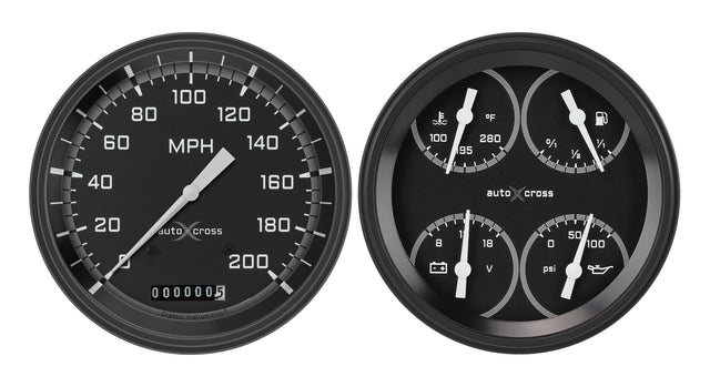 Classic Instruments Auto Cross Gray 6 Gauge Set - AX52GBLF