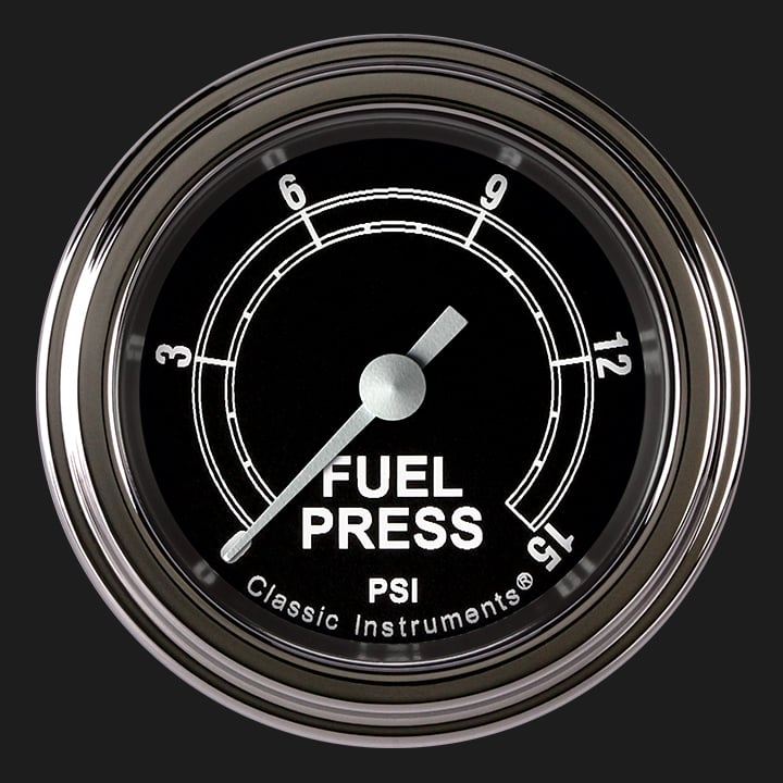 Classic Instruments Traditional 2 1/8" Fuel Pressure Gauge, 15 psi - TR145SLF