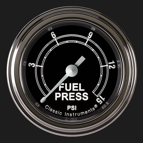 Classic Instruments Traditional 2 1/8" Fuel Pressure Gauge, 15 psi - TR145SLF