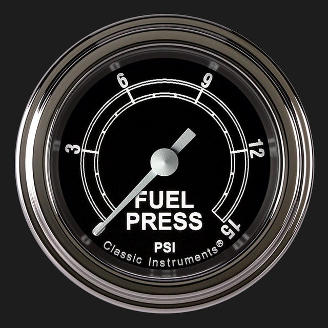 Classic Instruments Traditional 2 1/8" Fuel Pressure Gauge, 15 psi - TR145SLF