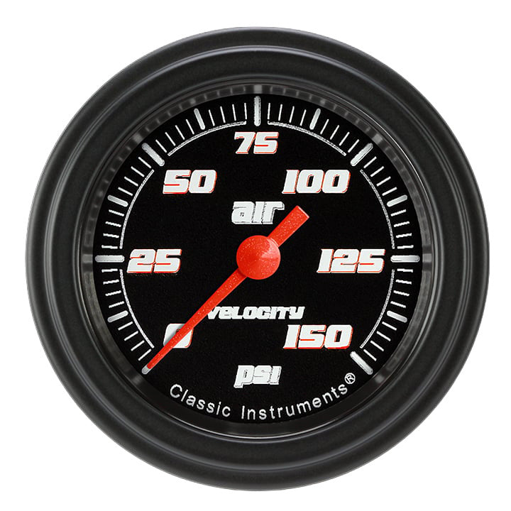 Classic Instruments Velocity Black 2-1/8" Air Pressure Gauge - VS118BBLF