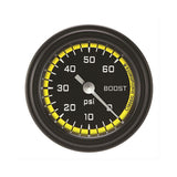 Classic Instruments Autocross Yellow 2-1/8" Boost Gauge (60 PSI) - AX143YBLF