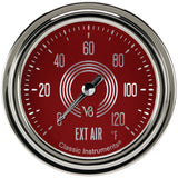 Classic Instruments V8 Red Steelie 2-5/8" Outside Air Temp Gauge - V8RS399SLC