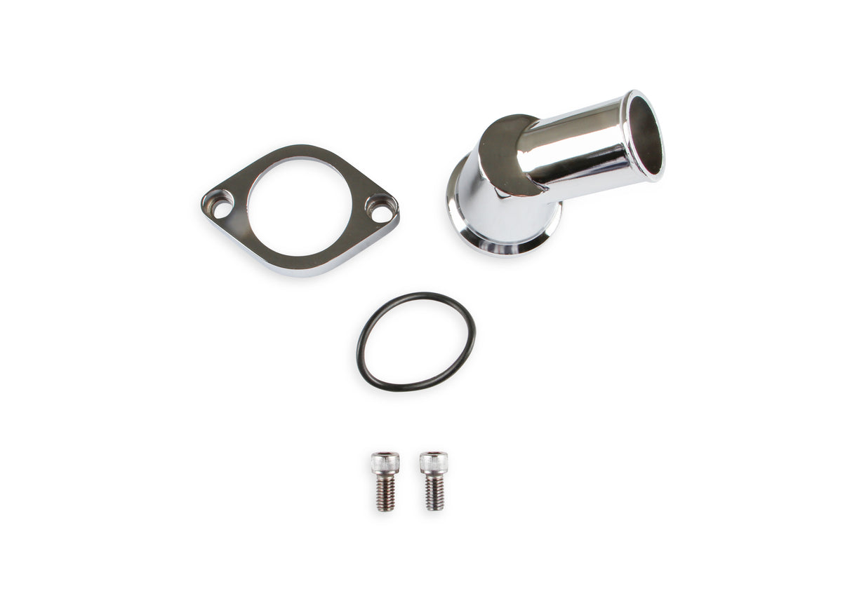 Mr Gasket O-ring Style Chrome Water Neck - 45 degree - 9141G