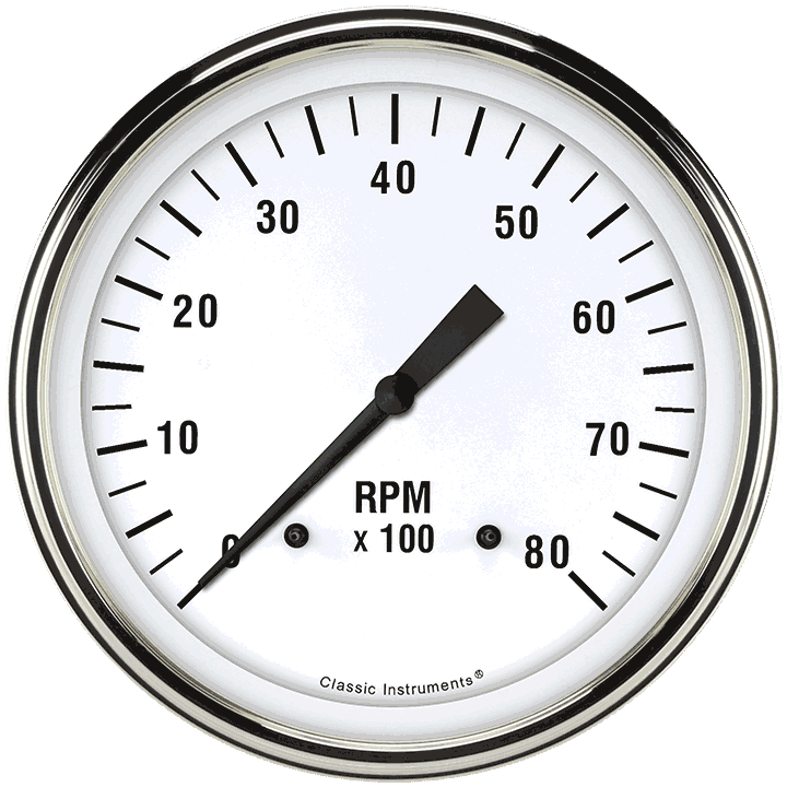 Classic Instruments White Hot 4 5/8" Tachometer - WH71SLF